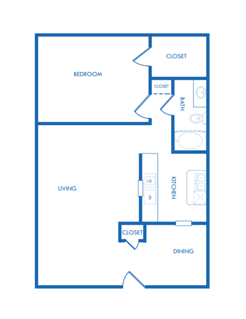 FLOOR PLAN B1 1 BEDROOM, 1 BATH